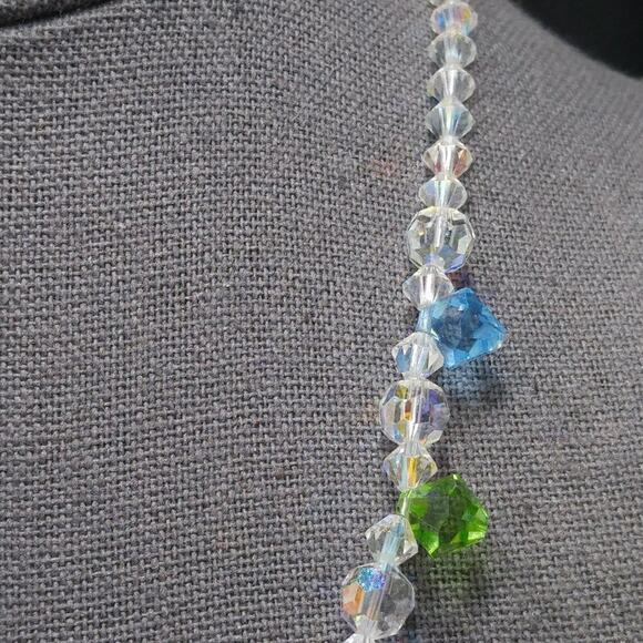 Swarovski Elements Crystal Hand-crafted Necklace, Clear AB Pastel Beads, 18 Inch - Picture 6 of 11